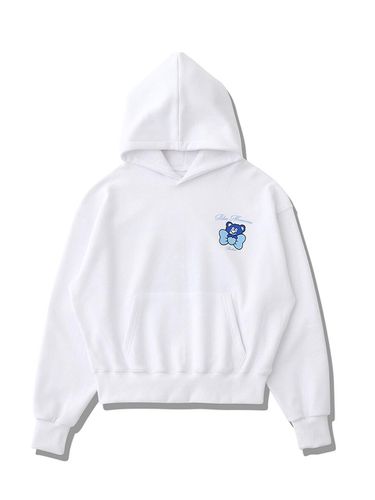 Ribbon BadBear Crop Hoodie White - BadBlue - Modalova