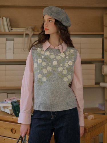 SR_Loose rose wool knit vest - Simple Retro - Modalova