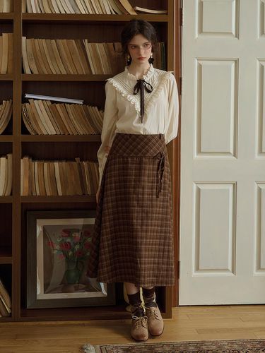 SR_Vintage check ribbon skirt - Simple Retro - Modalova