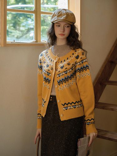 SR_Fair isle jacquard wool cardigan - Simple Retro - Modalova