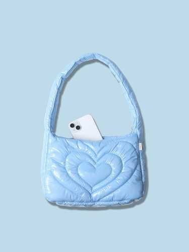 Heart Puffer Shoulder Bag Skyblue - BadBlue - Modalova