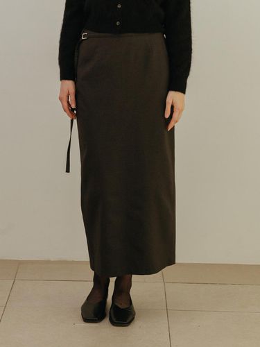 Roy wool belt long skirt (2color) - andyou edition - Modalova