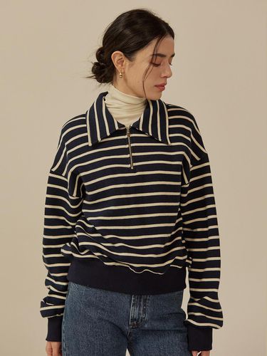 CON STRIPE COLLAR SWEATSHIRT (2colors) - MangoManyPlease - Modalova