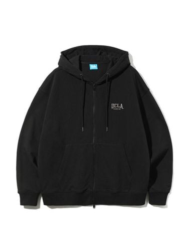 Logo Play Oversized Fit Hooded Zip-Up [BLACK] - UCLA - Modalova