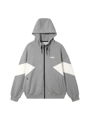 Color Block Hood Zip-Up GREY - ready4next - Modalova