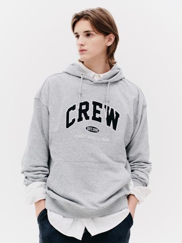 CREW Hooded Sweatshirt MELANGE GREY - ready4next - Modalova