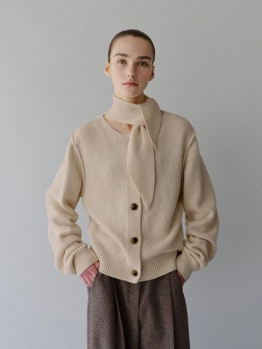 TFW CASHMERE WOOL MUFFLER KNIT CARDIGAN_3COLORS - MOHAN - Modalova