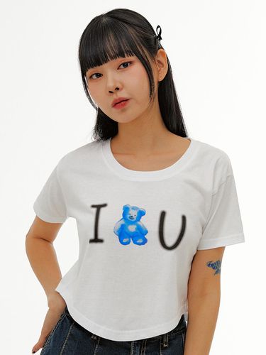 Blue bear, love u Crop T - Shirts ACR505 (White) - AMBLER - Modalova