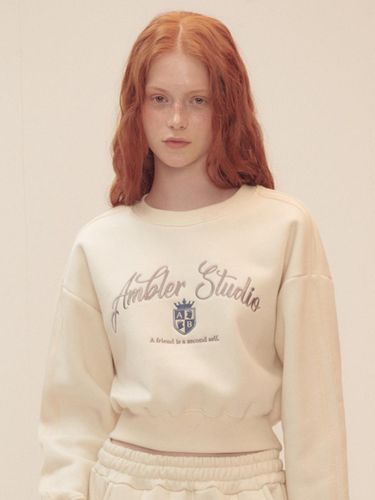 Symbol Crop Sweatshirt AMC301 - AMBLER - Modalova