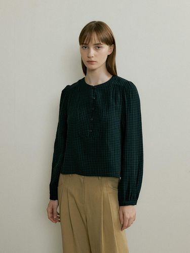 CHECK SHIRING BLOUSE - Green - THE PENNY - Modalova