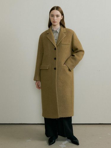 THREE BUTTON ALPACA LONG COAT - Khaki Beige - THE PENNY - Modalova