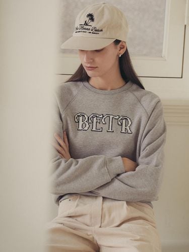 Volume embroidered raglan sweatshirt_Gray - KNOWN BETTER - Modalova