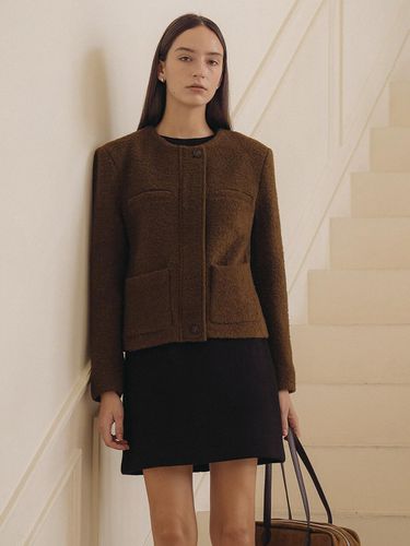 London zip wool blended jacket_Brown - KNOWN BETTER - Modalova