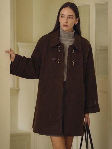 Tab point A-Line wool blend half length coat_Brown - KNOWN BETTER - Modalova