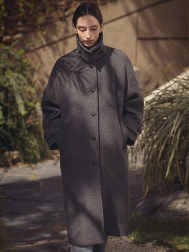 Single wool raglan long coat_Charcoal - KNOWN BETTER - Modalova