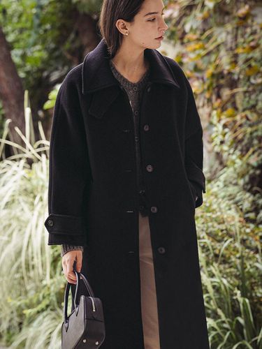 Single wool raglan long coat_Black - KNOWN BETTER - Modalova