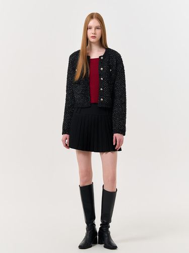 Buccle tweed knit jacket [BLACK] / WBD3L09508 - GENERAL IDEA - Modalova