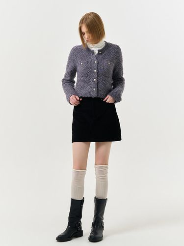 Buccle tweed knit jacket [CHARCOAL] / WBD3L09508 - GENERAL IDEA - Modalova