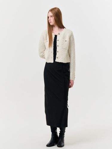 Buccle tweed knit jacket [IVORY] / WBD3L09508 - GENERAL IDEA - Modalova