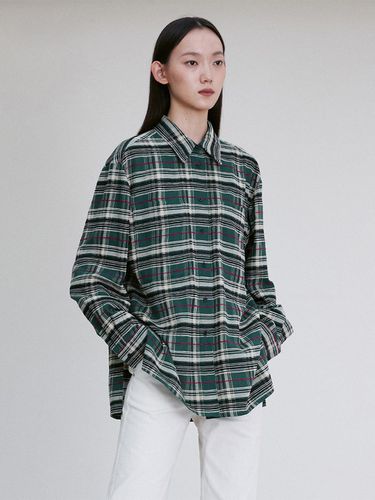 SIDE - SLIT CHECKED UNISEX SHIRTS GREEN - RE RHEE - Modalova