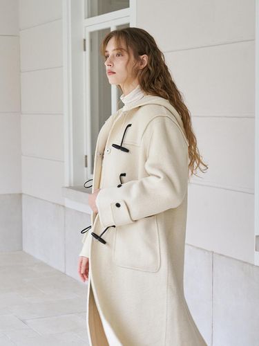 BOUCLE DUFFLE COAT_IVORY - YUPPE - Modalova