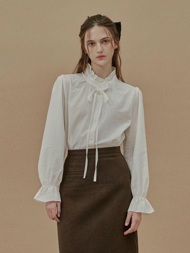 Limoa High-neck Frilled Ribbon Blouse - TWEE - Modalova