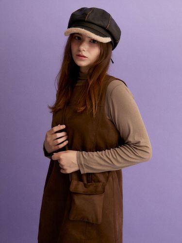 Invisible Pockets Dress with a Mini Bag (CAMEL) - koolkitten - Modalova