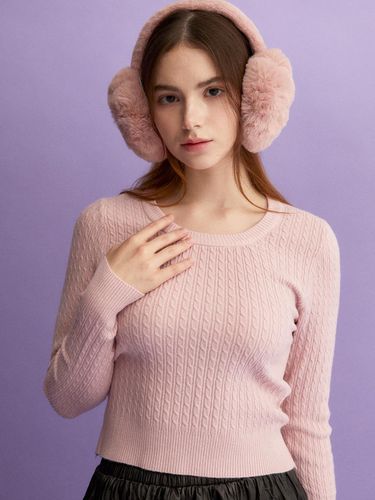 Simple Cable Knit Top (PINK) - koolkitten - Modalova