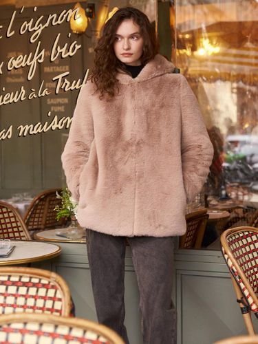 FAUX FUR BIEN HOODED JACKET (LJK008KRFKF) - Lemonplet - Modalova