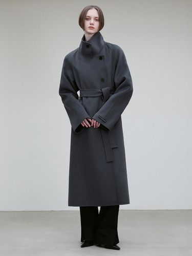 HIGH - NECK WOOL HANDMADE COAT CHARCOAL - RE RHEE - Modalova