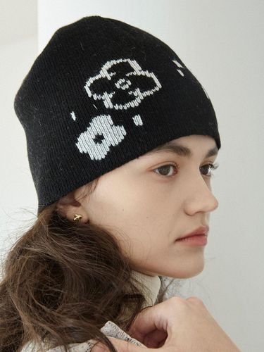 Flower Beanie - Black - rysm - Modalova