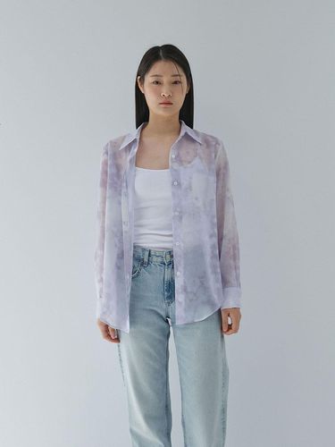 Sheer print over shirts - Purple - rysm - Modalova