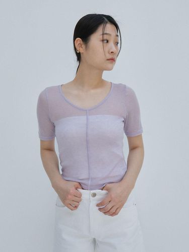 Sheer tencel t - shirt - Purple - rysm - Modalova