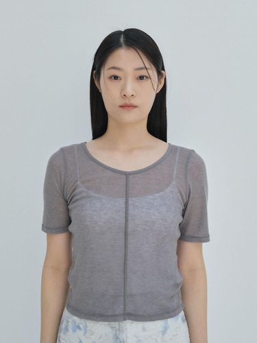 Sheer tencel t - shirt - Charcoal - rysm - Modalova