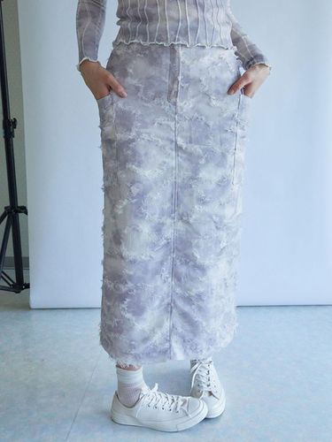 Stain - graphed long fur skirt - Fog - rysm - Modalova