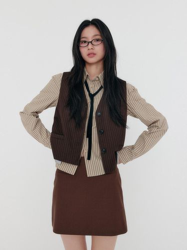 Informal Stripe Shirt _ Beige - zeezeezee - Modalova