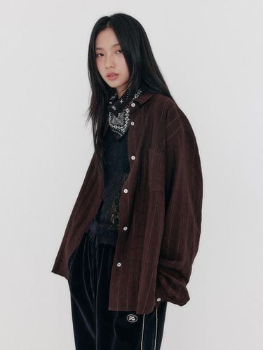 Oversized Check Shirt _ Deep Brown - zeezeezee - Modalova