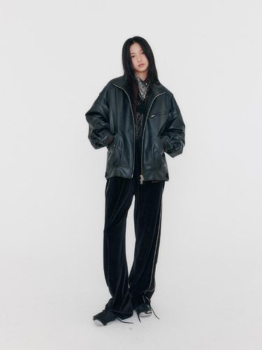 Velour Track Pants _ Black - zeezeezee - Modalova