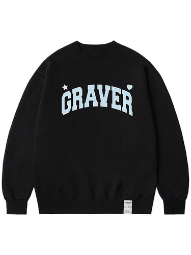 Unisex Cotton Blend Arch Logo Sweatshirt [Black] - GRAVER - Modalova