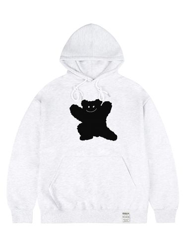 Unisex Cotton-Polyester Big Bear Hoodie [Melange Beige] - GRAVER - Modalova