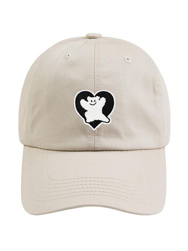 UNISEX] Black Heart Embroidered Ball Cap_Beige - GRAVER - Modalova