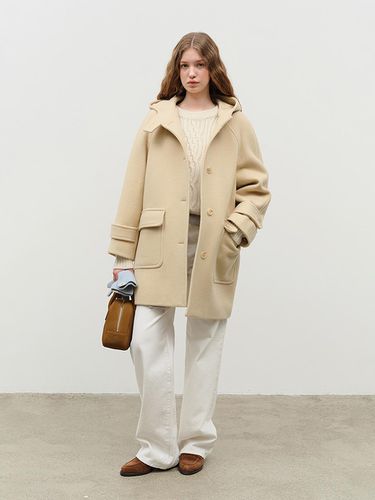 Hooded Cashmere Half Coat - Buttery Yellow - Dunst for WOMEN - Modalova