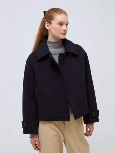 Wool short coat - navy - DEPOUND - Modalova