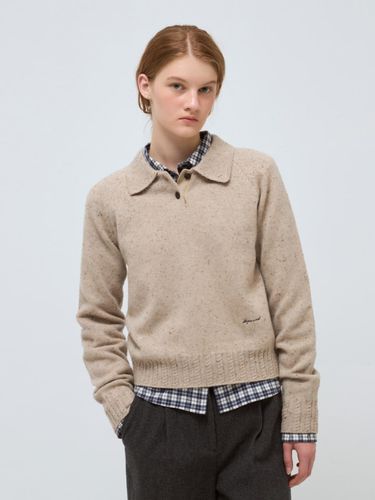 Nep collar pullover - beige - DEPOUND - Modalova