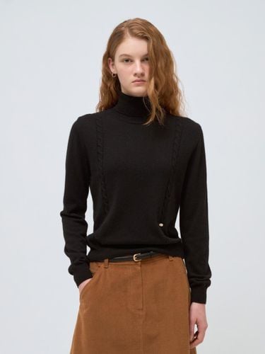 Cable turtleneck knit - black - DEPOUND - Modalova