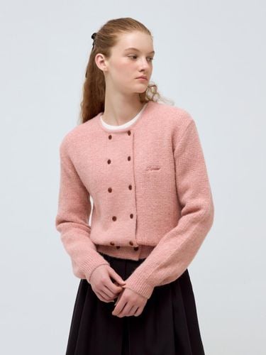 Double alpaca cardigan - pink - DEPOUND - Modalova