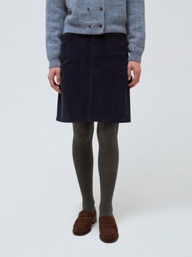 Corduroy midi skirt - navy - DEPOUND - Modalova