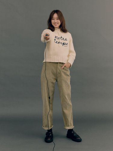 Semi wide corduroy pants - khaki - DEPOUND - Modalova