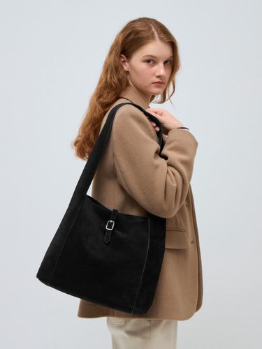 Suede buckle bag (shoulder) - black - DEPOUND - Modalova