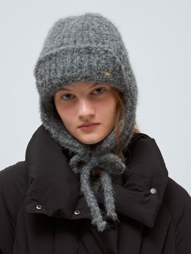 Boucle earflap beanie - gray - DEPOUND - Modalova